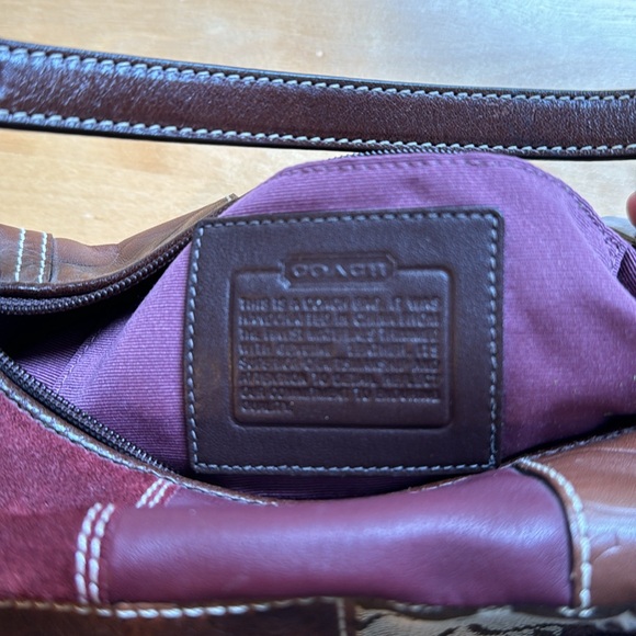 🌟like new! mini vintage Y2K coach brown/purple patchwork purse🌟 - Picture 8 of 9